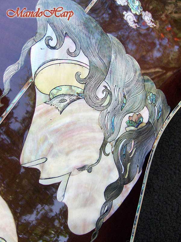 MandoHarp - 'Hands of Gaia' Inlaid Cutaway-Style Acoustic Guitar