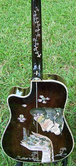 MandoHarp - 'Hands of Gaia' Inlaid Cutaway-Style Acoustic Guitar