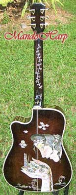 MandoHarp - 'Hands of Gaia' Inlaid Cutaway-Style Acoustic Guitar