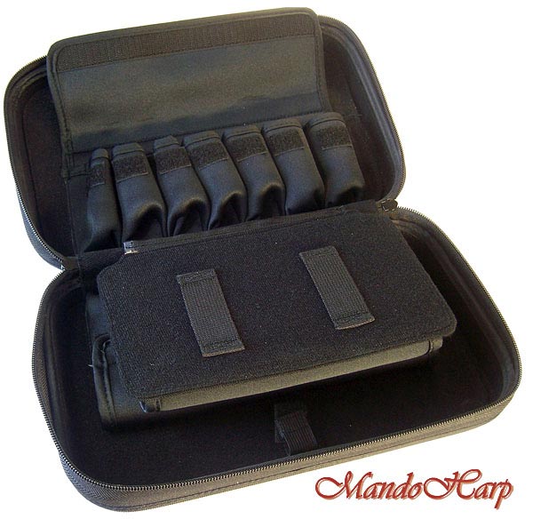 MandoHarp - Seydel Harmonica Case - 920000b Hardshell Case for 20 Harmonicas and More - With Belt