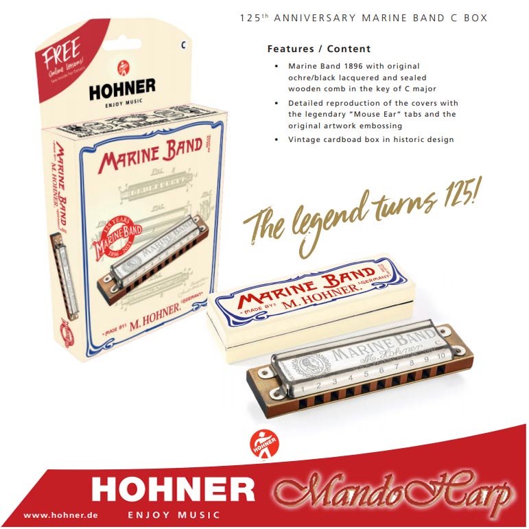MandoHarp - Hohner Harmonica - M2021 Marine Band Classic 125th Anniversary Edition