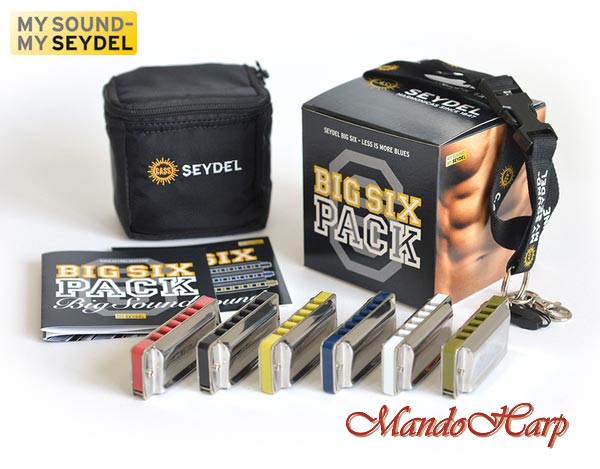 MandoHarp - Seydel Harmonicas - 16666_set Big Six Pack - KEYS A, Bb, C, D, F and G