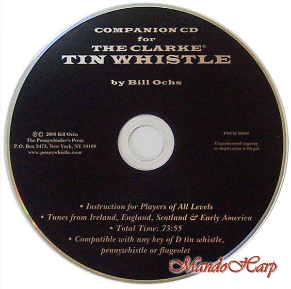 MandoHarp - Clarke Tutor Book and CD for Tin Whistle