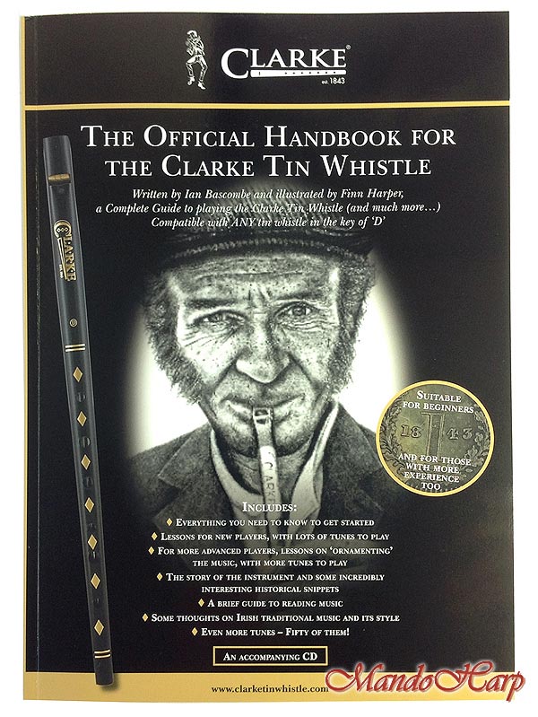 MandoHarp - Clarke Official Tin Whistle Handbook with two CDs