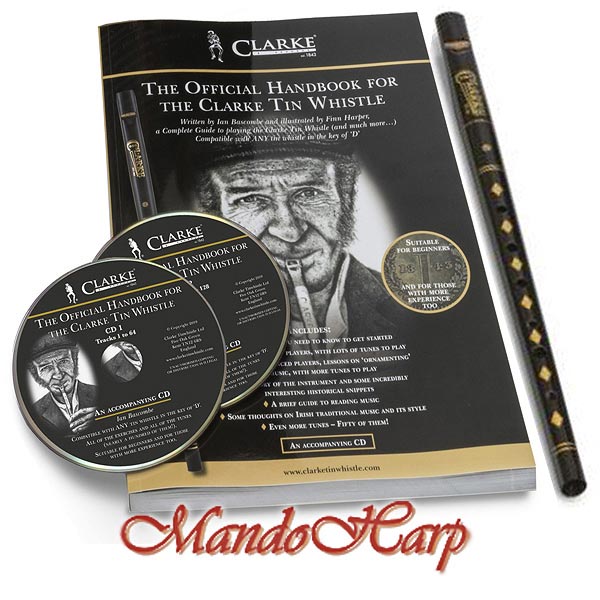 MandoHarp - Clarke Original Tinwhistle Teaching Set with Whistle, Handbook and CDs