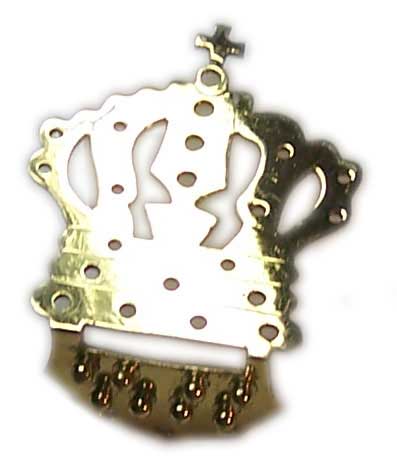 MandoHarp - Brass Crown Mandolin Tailpiece