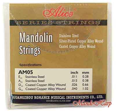 MandoHarp - Alice AM05 Medium/Heavy-Weight Bronze-Wound Mandolin Strings 0.011-0.040