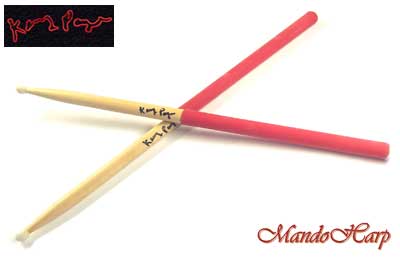 MandoHarp - 'GRIPS' Drumsticks from Kenny Payne - Maple 5AN - Latex Hand Grips, Nylon Tips