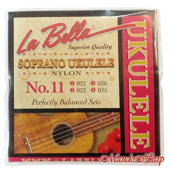 MandoHarp - Ukulele Strings - La Bella No. 11 Soprano 0.022-0.036