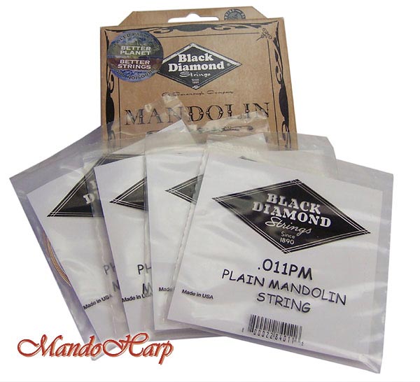 MandoHarp - Mandolin Strings - Black Diamond N772 Phosphor Bronze Medium/Light 0.011-0.038