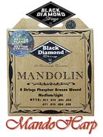 MandoHarp - Mandolin Strings - Black Diamond N772 Phosphor Bronze Medium/Light 0.011-0.038