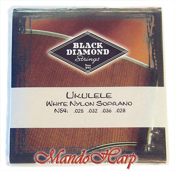 MandoHarp - Ukulele Strings - Black Diamond N54 Soprano - White Nylon 0.025-0.036