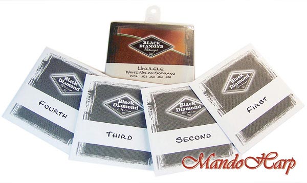 MandoHarp - Ukulele Strings - Black Diamond N54 Soprano - White Nylon 0.025-0.036