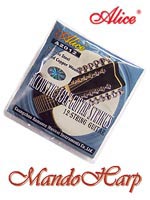 MandoHarp - Alice 12-String Guitar Strings. Stainless Steel and Coated-Copper-Wound. Ball-End. Light. 0.010