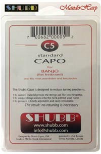 MandoHarp - Shubb Standard Capo - C5 for Banjo, Mandolin, Bouzouki - Polished Nickel