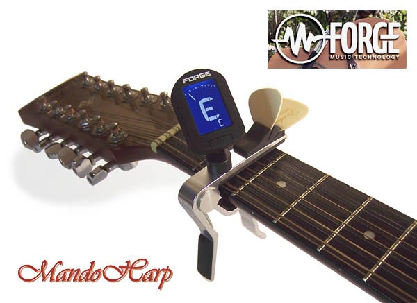 MandoHarp - Forge AE7D/SL-A Multifunction Capo/Chromatic/Guitar Tuner/Pickholder