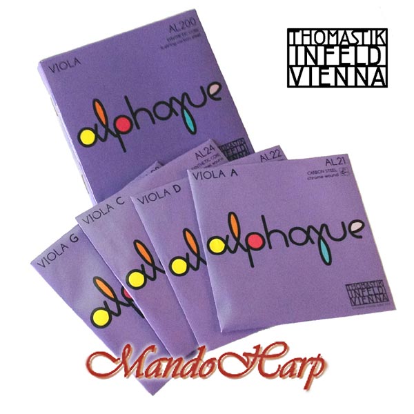 MandoHarp - Viola Strings - Thomastik-Infeld Alphayue AL200 Medium Chrome and Monel Wound