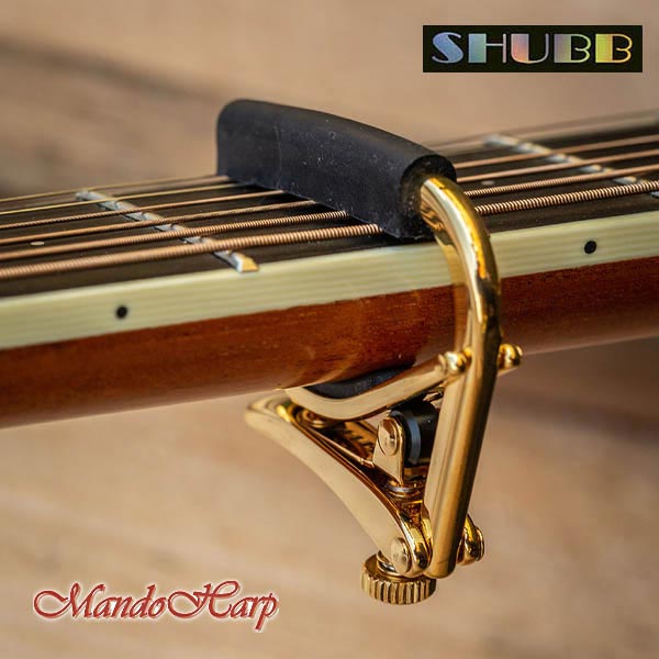 MandoHarp - Shubb Capo Royale - C1g for Steel String Guitar - Gold PVD Finish