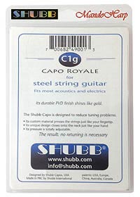 MandoHarp - Shubb Capo Royale - C1g for Steel String Guitar - Gold PVD Finish