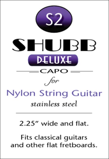MandoHarp - Shubb Deluxe Capo - S2 for Nylon String Guitar - Stainless Steel
