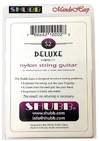 MandoHarp - Shubb Deluxe Capo - S2 for Nylon String Guitar - Stainless Steel