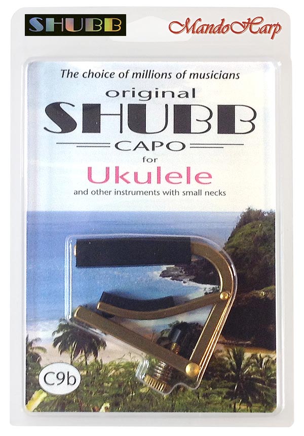 MandoHarp - Shubb Original Capo - C9b for Ukulele - Brass