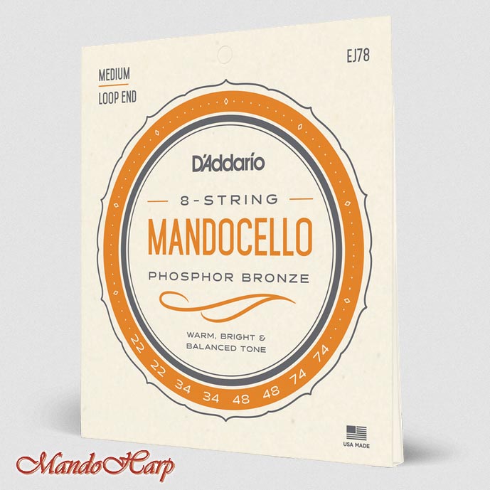Mandocello Strings - D'Addario EJ78 Loop End Phosphor-Bronze Wound Medium 022-074