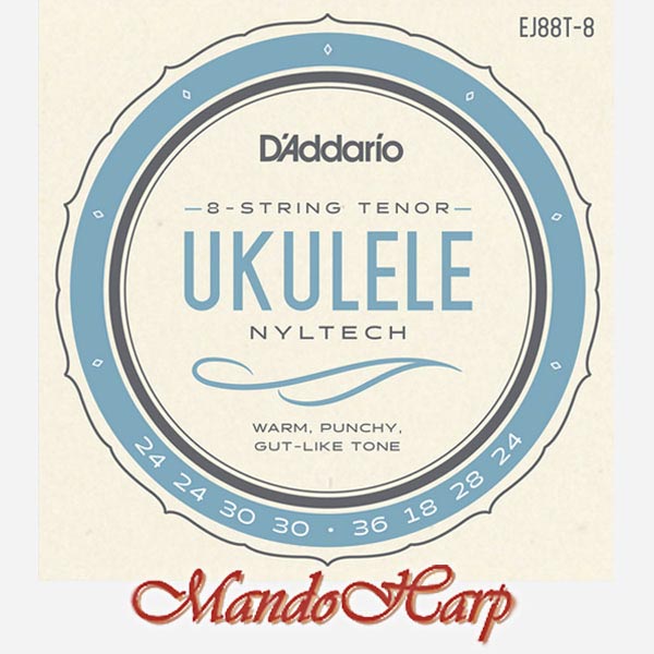 Ukulele Strings - D'Addario EJ88T-8 Nyltech 8-String Tenor 018-036