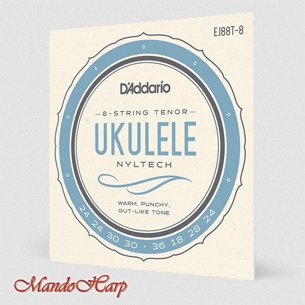 Ukulele Strings - D'Addario EJ88T-8 Nyltech 8-String Tenor 018-036