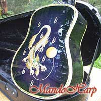 MandoHarp - 'Blue Dragon' Inlaid Soprano Ukulele